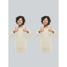 LUX Inferno Kids White Skinny Fit Full Sleeves Thermal Top (Pack of 2)-image-7