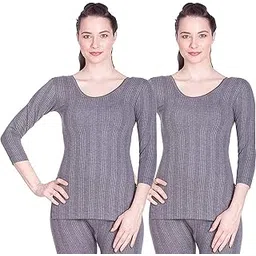 lux inferno Round Neck 3/4th Sleeves Women's Premium Thermal Upper/Top/Vest - Pack of 2-picture-37