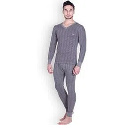 Men's Solid Round Neck Top & Trouser Thermal Set - 85cm-image-40