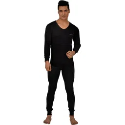 LUX INFERNO Plus Black Full Sleeves V - Neck Men Top - Pyjama Set Thermal-picture-14