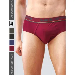 Lux Nitro Assorted Cotton Regular Fit Solid Briefs - Pack of 4-picture-35
