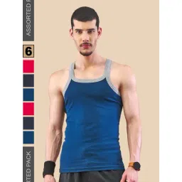 Lux Nitro Assorted Cotton Regular Fit Solid Vest (Pack Of 2)-picture-26