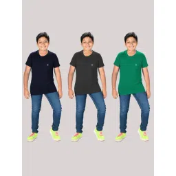 Lux Nitro Boys Green Solid T-Shirt (Pack Of 3)-picture-32