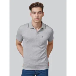 Lux Nitro Light Blue Cotton Regular Fit Texture Polo T-Shirt-picture-24