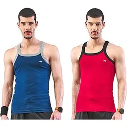 lux nitro Premium Round Neck Gym Vest for Men | Sweat-Absorbing & Trendy Coloured Vest | Perfect for Workouts & Outdoor Adventures Pack of 2-picture-31