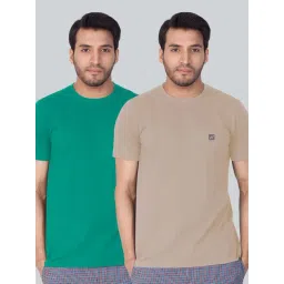 Lux Nitro Sea Green & Ecru Regular Fit T-Shirt Pack of - 2-picture-33