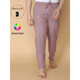 LUX Venus Assorted Check Nightwear Pyjamas - Pack of 3-picture-11