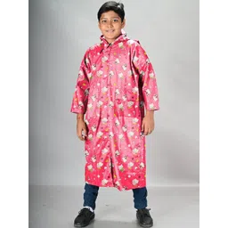 LUX VENUS Boys Printed Hooded Raincoat With School Bag Cover-picture-16