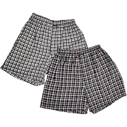 lux venus Combed Cotton Cheked Assorted Boxer Shorts for Men-picture-27