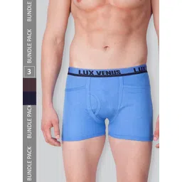 LUX VENUS Men Pack Of 3 Mid-Rise Assorted Pure Cotton Trunks-picture-22