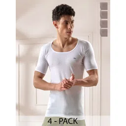 LUX VENUS Men Pack Of 4 Round Neck Pure Combed Cotton Innerwear Vests VENUS_WH_RNS_80_4PC-picture-22