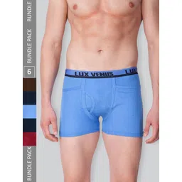 LUX VENUS Men Pack Of 6 Assorted Pure Cotton Trunks-picture-20
