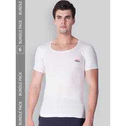 LUX VENUS Men Pack Of 6 Pure Cotton Basic Vests-picture-19