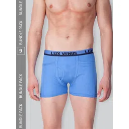 LUX VENUS Men Pack Of 9 Assorted Pure Cotton Trunks-picture-36