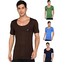 lux venus Men's Round Neck Half Sleeve Cotton Vest (Pack of 4)-picture-23