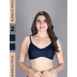 Lux Venus Navy Full Coverage Non-Wired T-Shirt Bra With Adjustable Strap - Pack of 2-picture-45