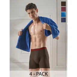 LUX VENUS Pack Of 4 Mid-Rise Assorted Pure Cotton Trunks VENUS_FCD_DRW_AST_75_4PC-picture-22