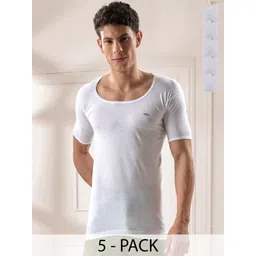 LUX VENUS 
Pack of 5 Men Round Neck Cotton Vest-picture-40