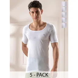 LUX VENUS 
Pack of 5 Men Round Neck Cotton Vest-picture-40