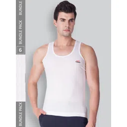 LUX VENUS Pack Of 6 Brand Logo printed Pure Cotton Basic Vests-picture-28
