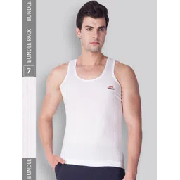 LUX VENUS Pack Of 7 Brand Logo Detail Pure Cotton Innerwear Basic Vests-picture-39