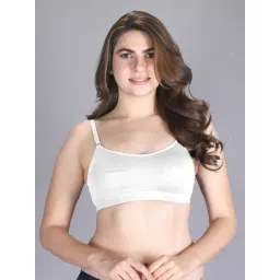 Lux Venus White Full Coverage Non-Wired Sports Bra With Adjustable Strap-picture-17