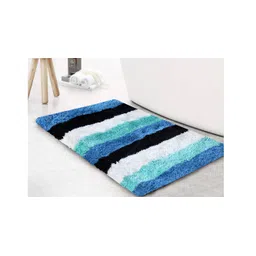 luxe home international Blue Solids Microfiber Bath Mat - Set of 1 image 1