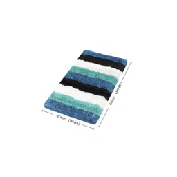 luxe home international Blue Solids Microfiber Bath Mat - Set of 1 image 5