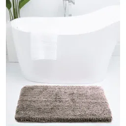 Brown Solid Polyester 30x18 Inches Super Soft Bath Mat By Luxe Home International-picture-29
