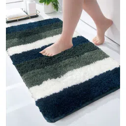 Green Stripe Microfiber 24x16 Inches Super Soft Bath Mat By Luxe Home International-picture-32