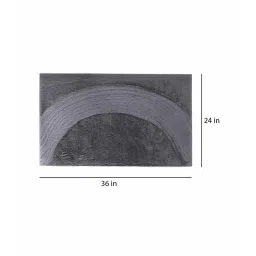 Grey Solid Polyester 36x24 Inches AntiSkid Bath Mat by Luxe Home International image 3