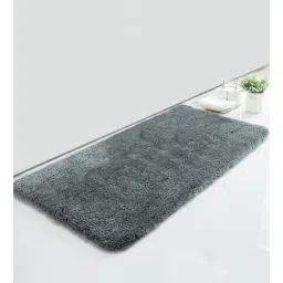 Grey Solid Polyester 36x24 Inches Super Soft Bath Mat By Luxe Home International-picture-41