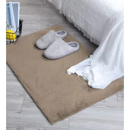 Grey Solid Polyester 5 x 3 Inches Anti Skid Door Mat by Luxe Home International-picture-10