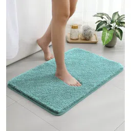 luxe home international Aqua Solid Microfibre 24x16 Inches Bath Mat-picture-19