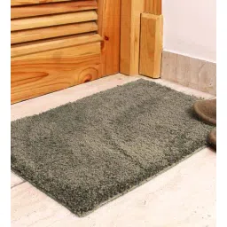 luxe home international Beige Solid Microfibre 24x16 Inches AntiSkid Bath Mat-picture-26