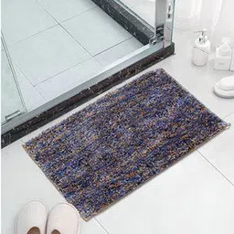 luxe home international Blue Solid Micro Fiber Bath Mat - Set of 1-picture-17