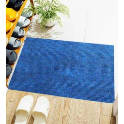 luxe home international Blue Solid Microfibre 24x16 Inches AntiSkid Door Mat-picture-25