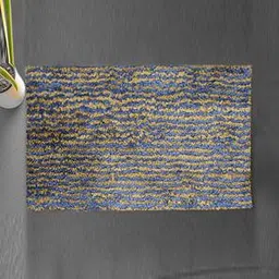 luxe home international Blue Solids Microfiber Bath Mat - Set of 1-picture-14