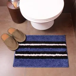 luxe home international Blue Solids Microfiber Bath Mat - Set of 1-picture-15