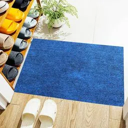 luxe home international Blue Solids Polypropylene Bath Mat - Set of 1-picture-29