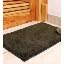 luxe home international Brown Solid Microfibre 24x16 Inches AntiSkid Bath Mat-picture-32