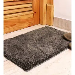 luxe home international Brown Solid Polyester 24 x 16 Inches Anti Skid Door Mat-picture-40