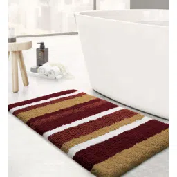 luxe home international Brown Stripe Microfibre 24x16 Inches AntiSkid Bath Mat-picture-26