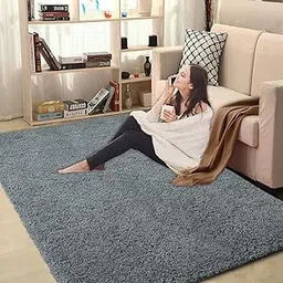LUXE HOME INTERNATIONAL Carpet Super Soft Anti Slip Vegas Rectangular Rugs For Bedroom,Livingroom(Grey,3X5 Feet)-picture-12