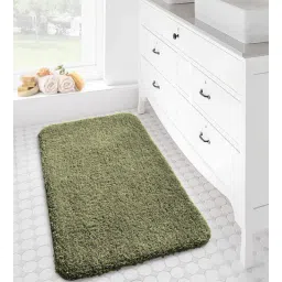 luxe home international Green Solid Polyester 24x16 Inches Super Soft Bath Mat-picture-35