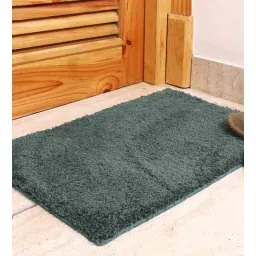 luxe home international Grey Solid Polyester 16x24 Inches Anti Skid Door Mat-picture-26