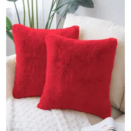 luxe home international Maroon Solids 170 TC Polyester 2 Cushion Cover-picture-34