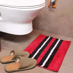 luxe home international Maroon Solids Microfiber Bath Mat - Set of 1-picture-31