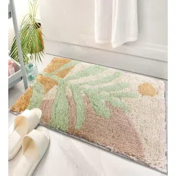 luxe home international Sun Floral Microfibre 24x16 Inches Bath Mat-picture-13