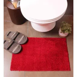 Maroon Solid Microfibre 23x15 Inches AntiSkid Bath Mat by Luxe Home International-picture-21
